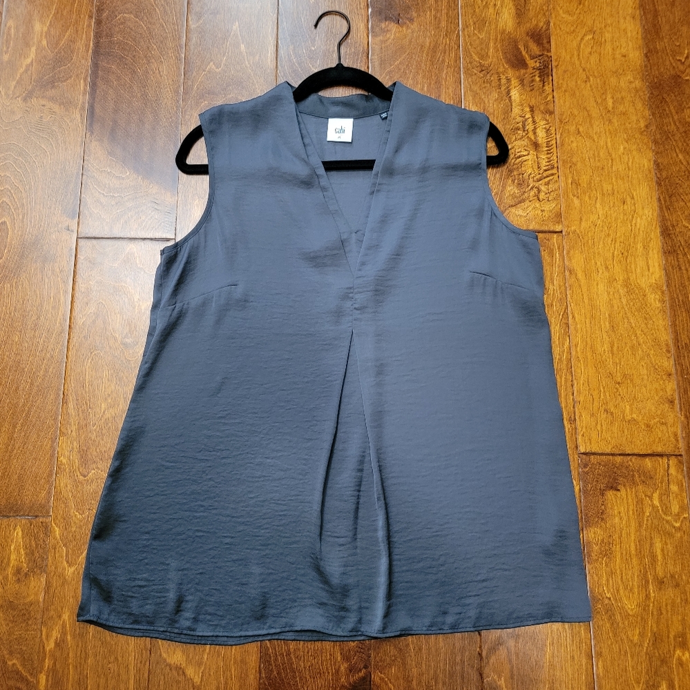 CAbi Slate Sleeveless V-Neck Blouse